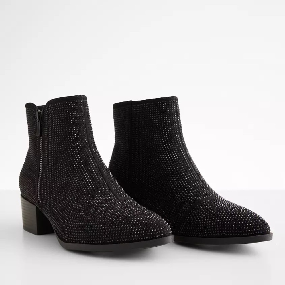 Buckle Rhinestone Ankle Boot - Picture 6 of 7